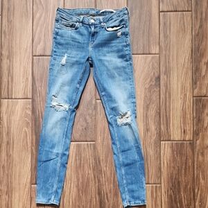 Zara Blue Skinny Distressed Jeans